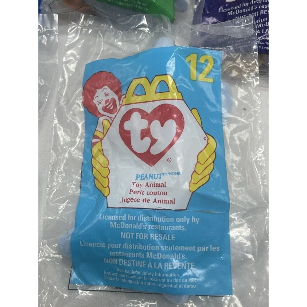1998 Ty Teenie Beanie Babies Mcdonalds Happy Meal Toys Complete Set 1-12 New